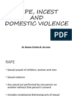 Rape, Incest AND Domestic Violence: Dr. Renna Cristina B. de Leon