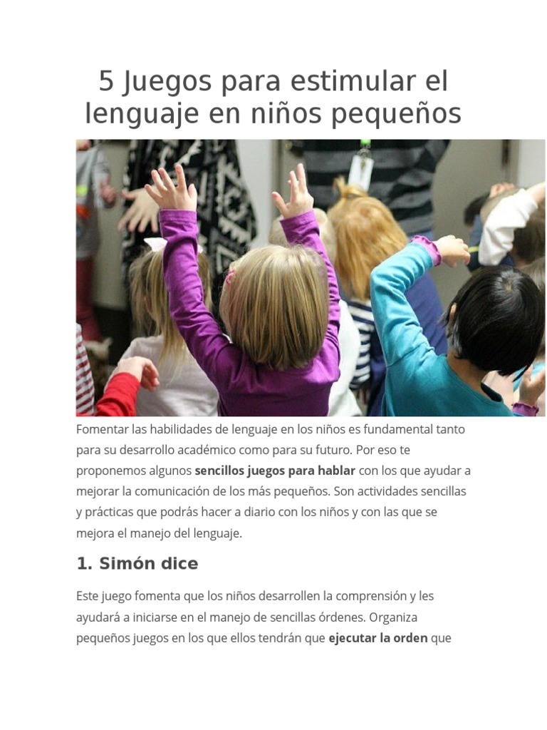 5 Juegos para Estimular El Lenguaje en Niños Pequeños | PDF | Idiomas