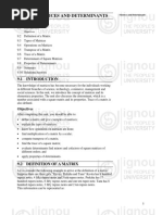 Unit 9 Matrices and Determinants: Structure