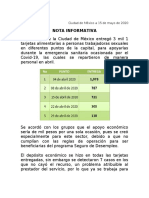 NOTA INFORMATIVA APOYOS A TRABAJADORAS SEXUALES SIN IMÁGENES 15-05-20