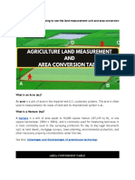 Agriculture Land Measurement Unit and Area Conversion Table PDF