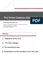 The Union Customs Code (UCC) : Attorney Michael Lux