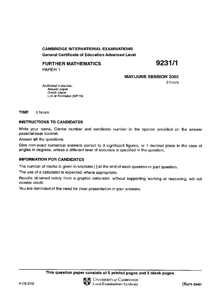 9231 s02 QP 1 PDF | PDF