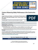 Factors Influencing Safety Performance at The Construction Site PDF