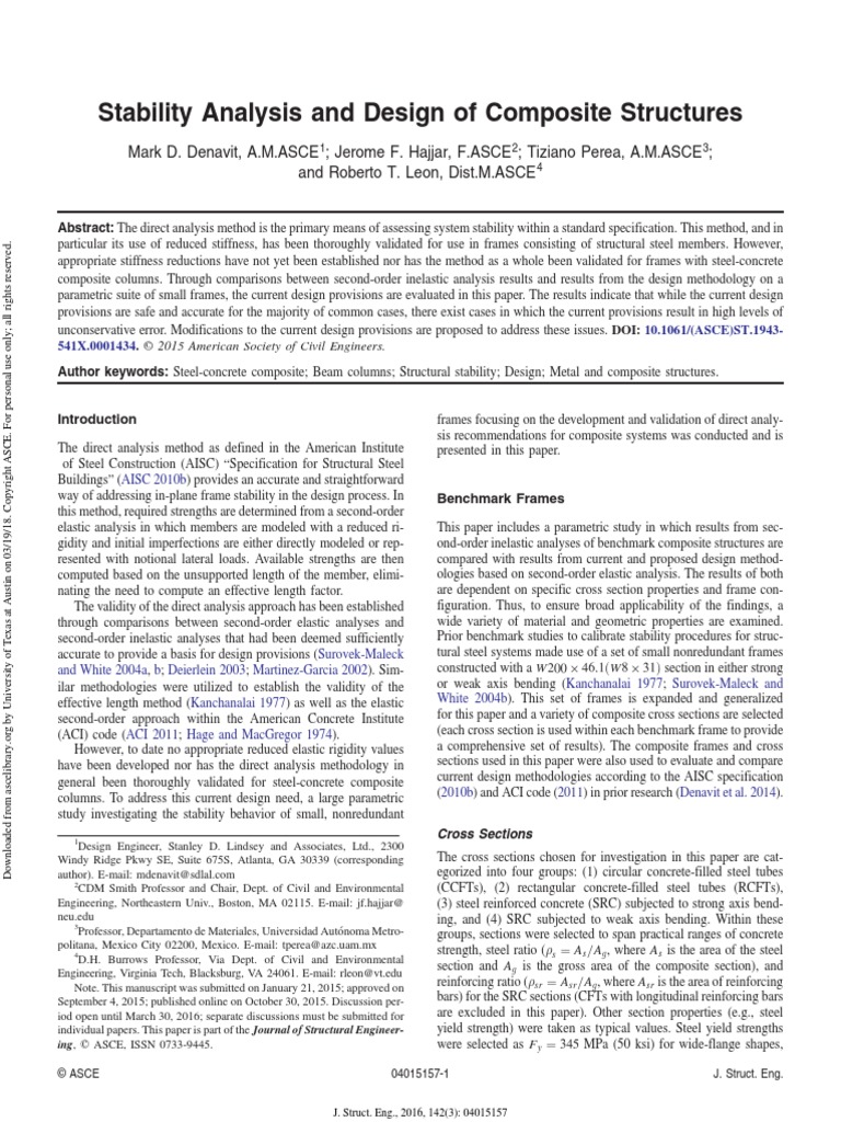Stability Analysis and Design of Composite Structures | PDF | Young's ...