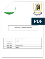Application of Aromatic Compounds: Student Name: Student Number: Student Level: Course Name: Course Code