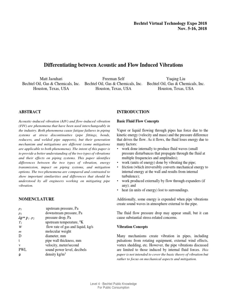 Differentiating Between Acoustic And Flow Induced Vibrations Pdf