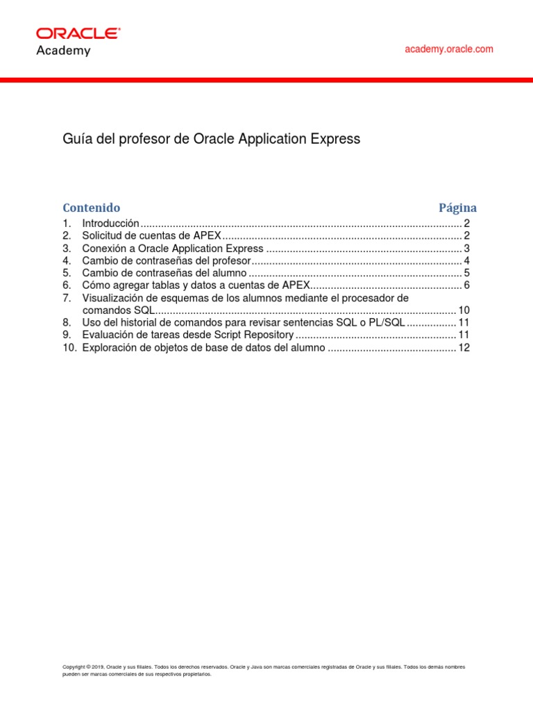 APEX Teacher Guide Esp | PDF | SQL | Contraseña