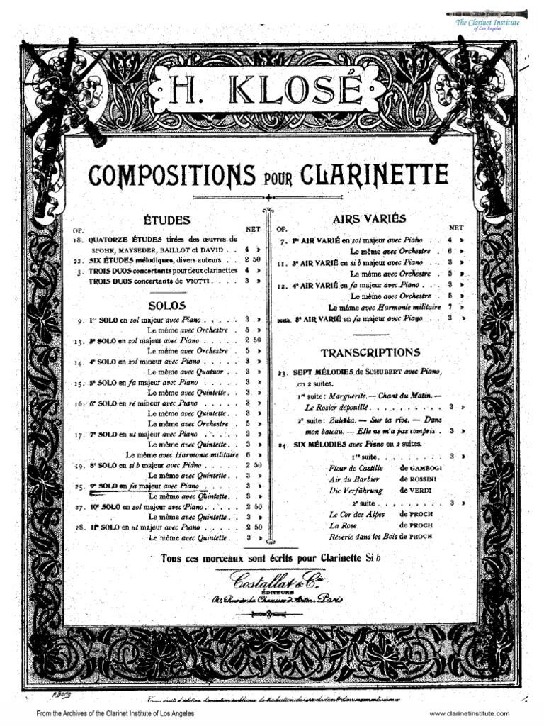 Klose 9th Solo For Op 25 PDF