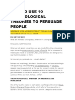 How To Use 10 Psychological Theories To Persuade People