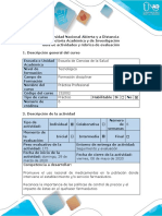 Guía de Actividades y Rúbrica de Evaluación Tarea 3. Reconocer La Importancia de La Promoción Del Uso Racional de Medicamentos