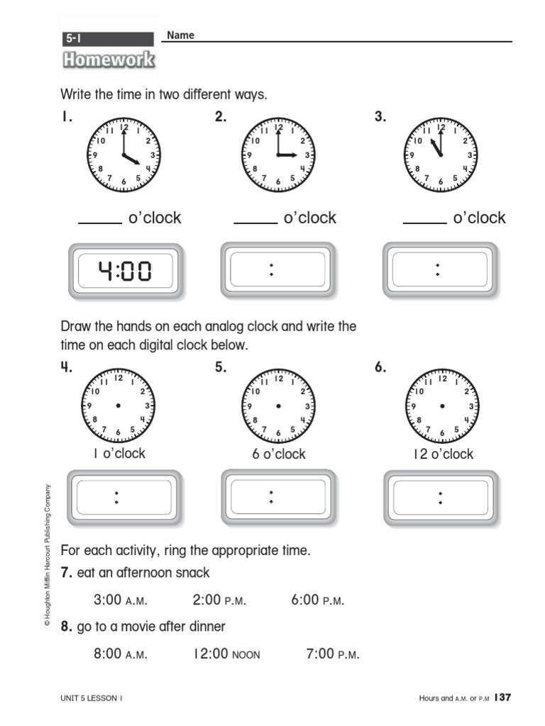 O'clock O'clock O'clock A M P M P M PDF