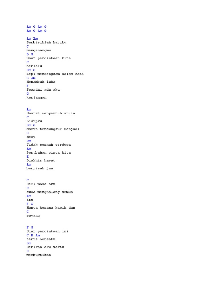 Boboy Demi Masa Chord Pdf