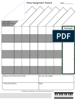 Piano Assignment Sheet 2011