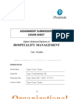 Organizational: Hospitality Management