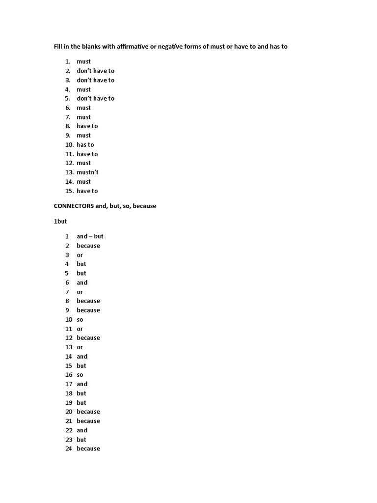 Must vs. Have to: Grammar Exercises | PDF