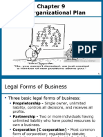 Organizational Plan and Legal Forms of Business