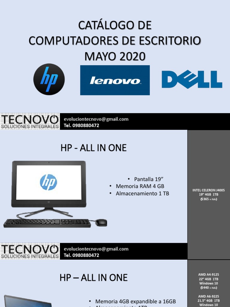 Catálogo de Computadoras de Escritorio 2020 | PDF | Windows 10 | Unidad ...