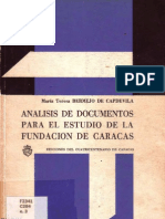 Análisis de Documentos para El Estudio de La Fundación de Caracas