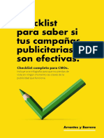 Arrontes y Barrera Checklist para Saber Si Tus Campanas Publicitarias Son Efectivas