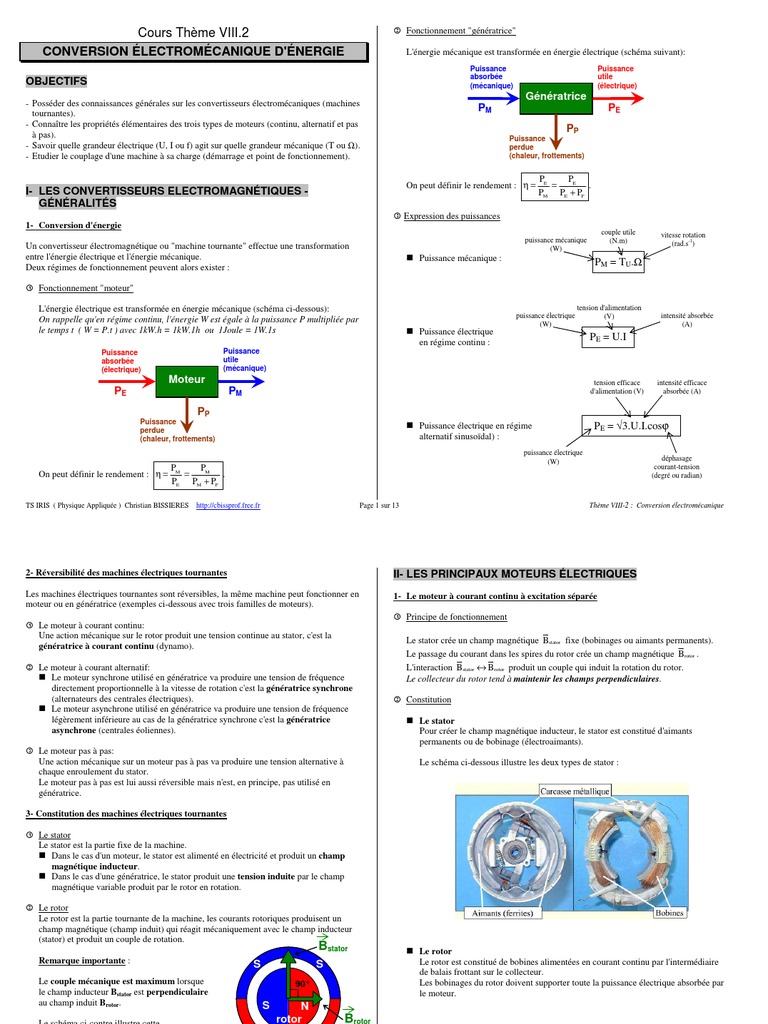 Conversionelectromecanique | PDF | Générateur électrique | Machine ...