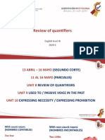 Review of Quantifiers: English Level III 2020-1