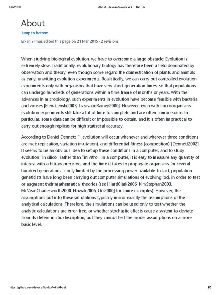 Understanding Digital Evolution in Avida | PDF | Evolution | Fitness ...