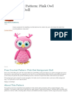 Free Crochet Pattern: Pink Owl Amigurumi Doll