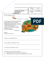 Atividade Avaliada de Língua Portuguesa 3º Bimestre