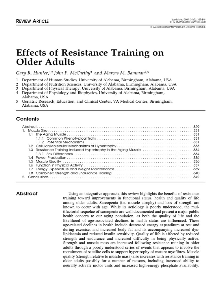 Hunter2004 - eFFECTS OF RESISTANCE TRAINING ON OLDER ADULTS | PDF ...