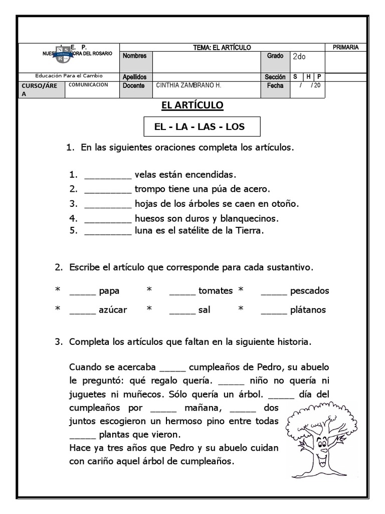 Actividades de Lenguaje para Primaria | PDF | Artes del Lenguaje y ...