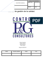 Manual de Gestión de La Calidad.: Control P&G Consultores