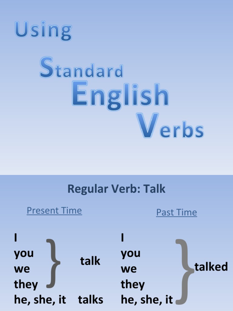 UsingStandardEnglishVerbspowerpointslides.ppt