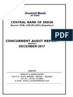 Central Bank of India: Concurrent Audit Report DECEMBER-2017