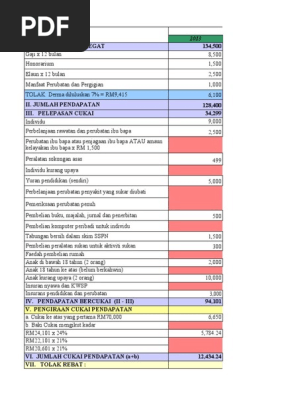 Pengiraan Cukai Pendapatan Individu Melibatkan Tiga Tahun Taksiran 