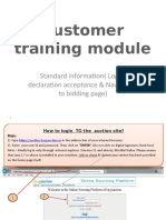 Customer Training Module: Standard Information (Login, Declaration Acceptance & Navigation To Bidding Page)