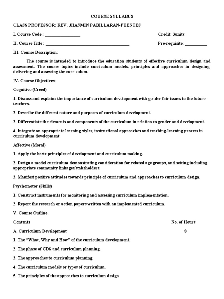 TRAINING AND DEVELOPMENT COURSE SYLLABUS intelligence overview