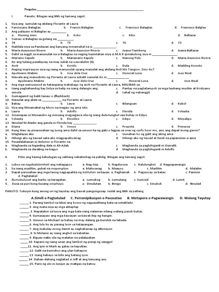 Filipinoquiz | PDF