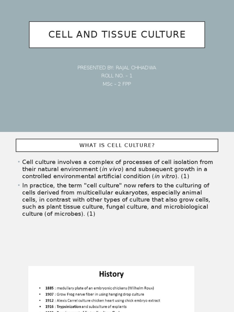 Cell and Tissue Culture | PDF | Cell Potency | Cell Culture