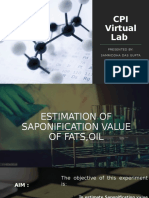 CPI Virtual Lab: Estimating Saponification and Iodine Values of Oils