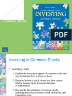 Lecture Topic 3b - Investing in Common Stocks