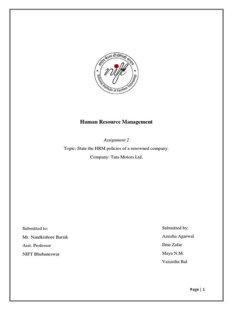 Tata Motors HR Policies Overview | PDF | Human Resources | Human ...