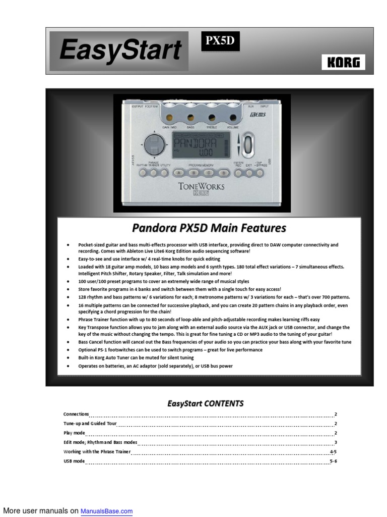 Korg Pandora Px5d | PDF | Installation (Computer Programs
