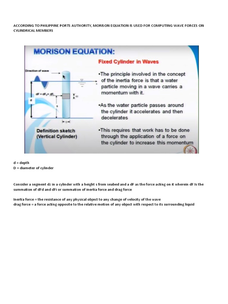 Derivation of Wave Load | PDF