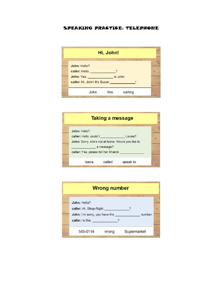 Speaking Practice - Telephone | PDF