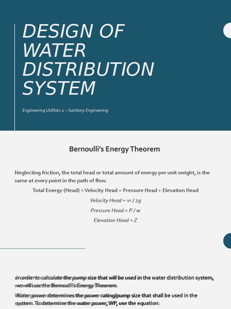 Design of Water Distribution System | PDF