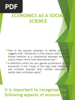 Economics As A Social Science