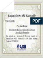 Member Asian Society For Researcher