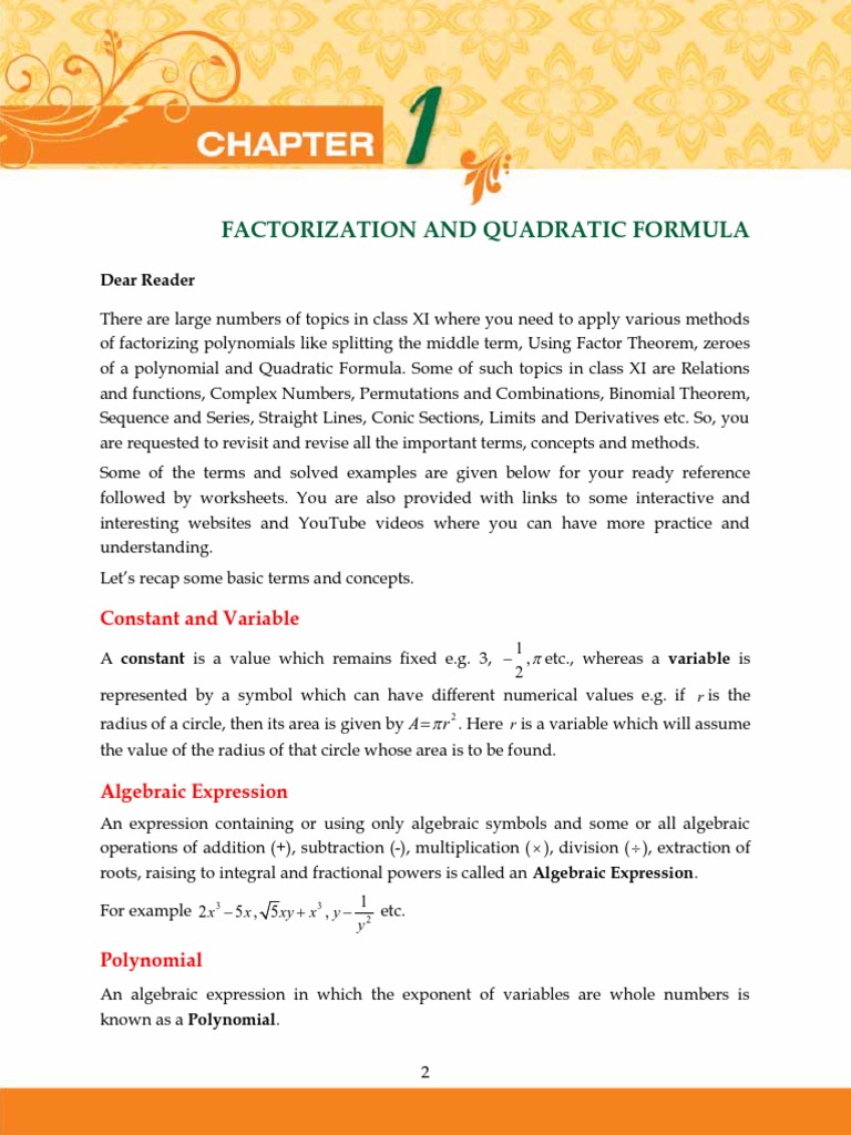 Maths Study Material | PDF | Fraction (Mathematics) | Factorization