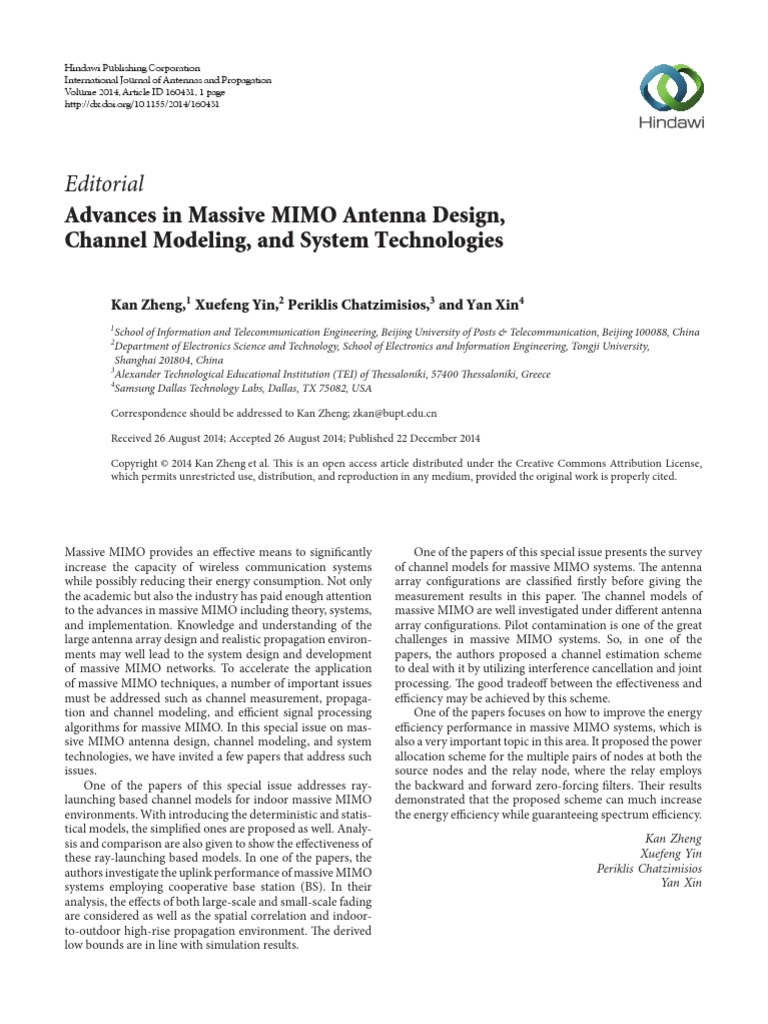Advances in Massive MIMO Antenna Design A Review | PDF | Mimo | Engineering